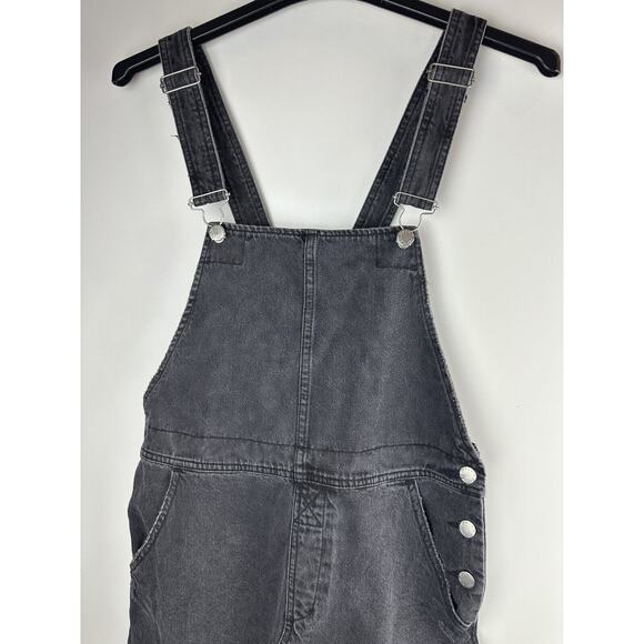 Free People Torn Up Denim Cut Off Skirt Overalls Black Denim Jumper 6 / 28 - Picture 12 of 15